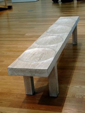 Whitened oak restless bench